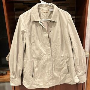 EUC Chico’s Faux Leather White Jacket